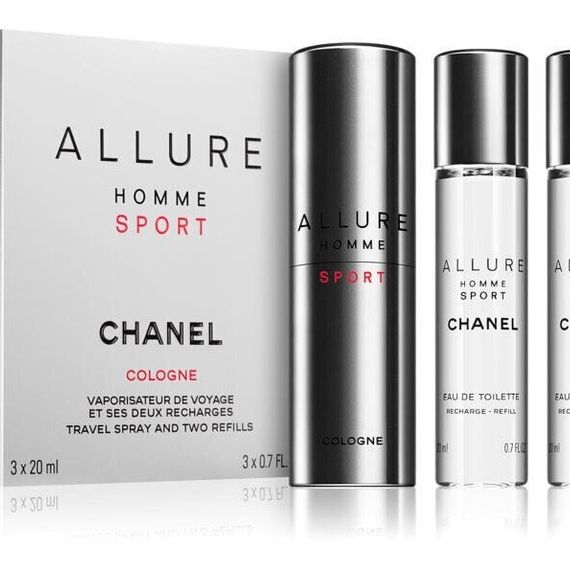 Мужской одеколон CHANEL Allure Homme Sport Cologne EDC 20 мл (бутылка для дозаправки) + заправка 2 x 20 мл