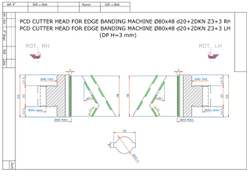 PCD фреза D.80x48x20+DKN Z=3+3 H=3 LH + RH для Filato FL-530