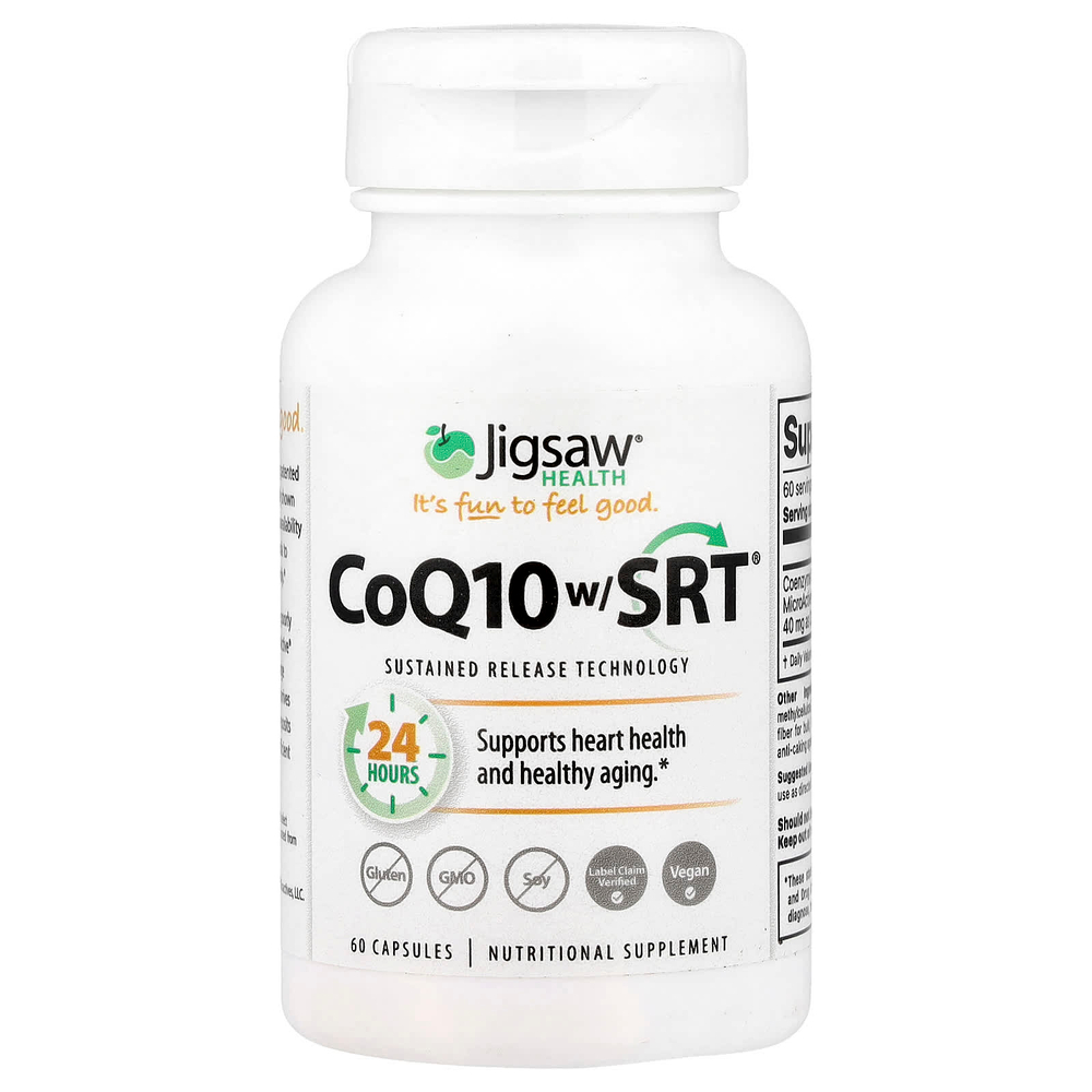 Jigsaw Health, коэнзим Q10 с SRT, 60 капсул (100 мг в 1 капсуле)