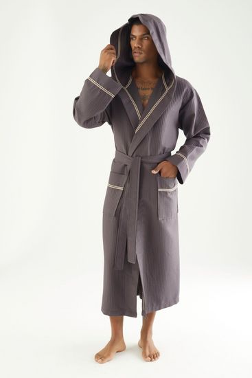 24680 Халат мужской вафельный с капюшоном Nysa Elmas Pike