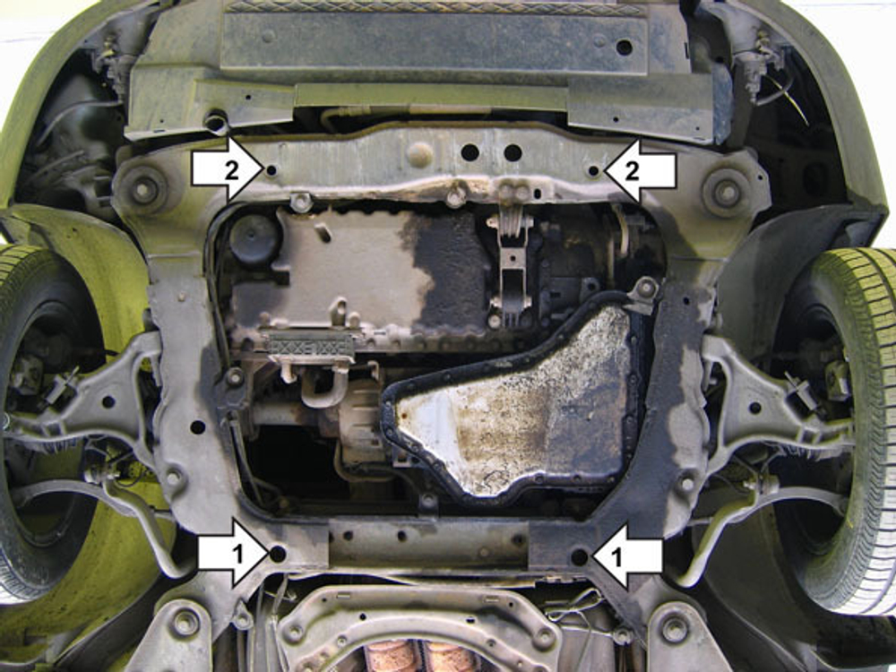 Защита картера Двигателя, КПП. 2 мм, Сталь. для Volvo S80 1998-2006 MOTODOR.02607
