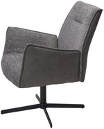 Кресло М-City DISAUR Белфаст (Belfast) поворотный на 360 градусов, Xd841-16 Серый, букле, Gino-457 Серый, ткань, Черный