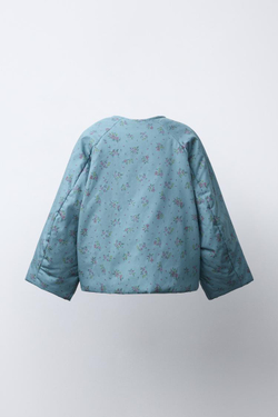 ZARA ЖАКЕТ С ЦВЕТОЧНЫМ ПРИНТОМ, СИНЕВАТЫЙ