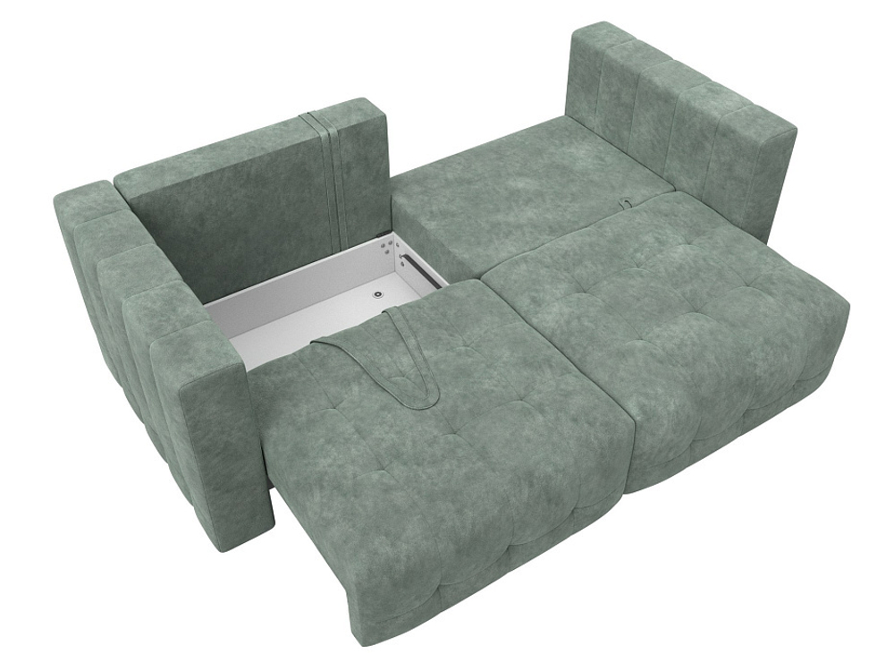 Диван прямой Лига-052 НПБ, BRUT 08 ВЕЛЮР зеленый