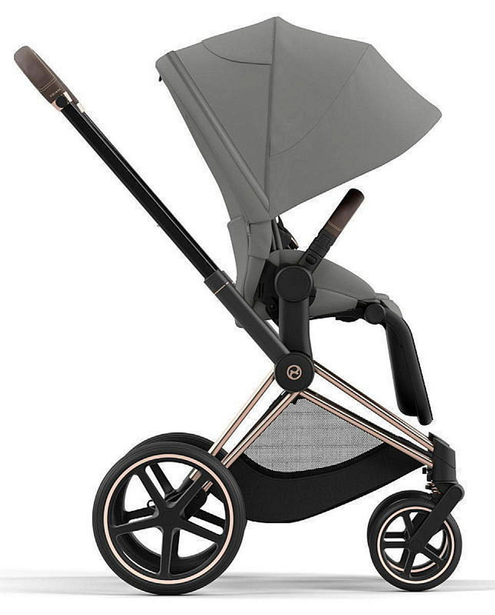 Коляска Cybex Priam IV Rosegold complete и автокресло Cloud G i-Size Magic Black 3 в 1 Mirage Grey