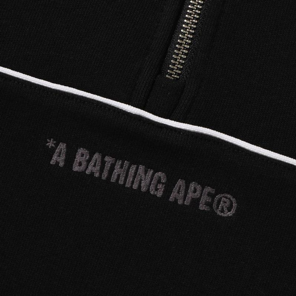 A Bathing Ape College Monogram Logo Half Zip Relax Fit Crewneck Свитшот