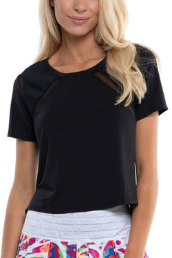 Женская теннисная футболка Lucky in Love Core Mixed Up High-Low S/S Women - black