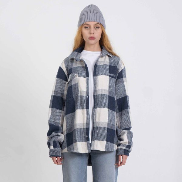 Рубашка Basic Logo Plaid Blue & White Синяя - фото 4