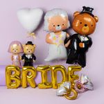 Шар с клапаном (17''/43 см) Мини-фигура, Кольцо с бриллиантом, Золото, 1 шт.