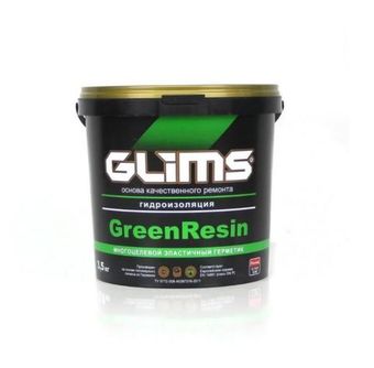 Гидроизоляция эластичная герметик GLIMS GreenResin 3,5 кг ведро