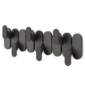 Вешалка настенная tempo, 6 крючков, черная