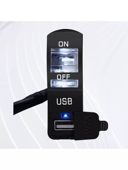 Кнопка вкл/выкл с USB разъемом и световым индикатором для руля мотоцикла