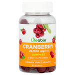 Lifeable, Жевательные мармеладки с клюквой, 60 жевательных мармеладок (12 500 мг в 1 жевательной мармеладке)