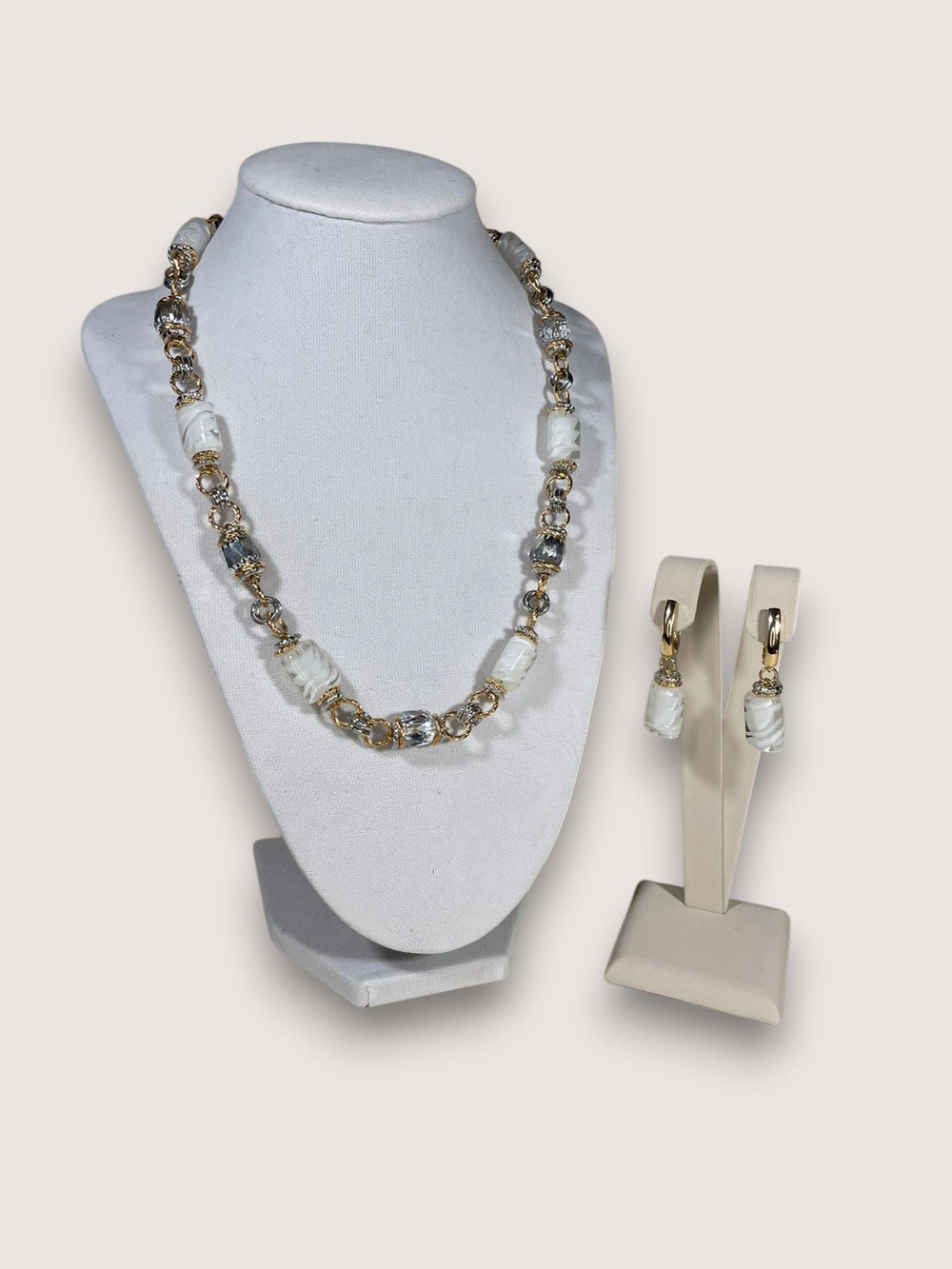 Комплект колье и серьги муранское стекло