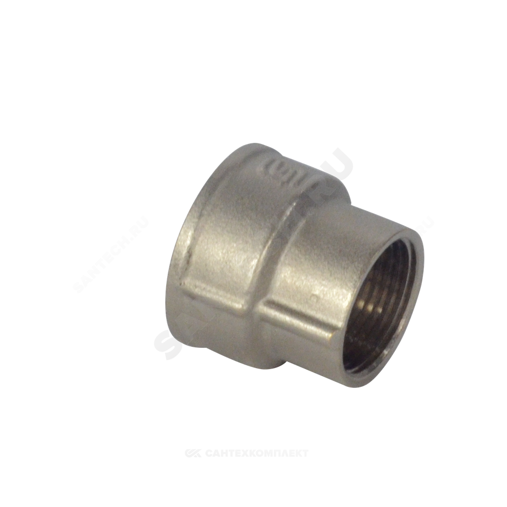 Муфта латунь никель переходная Ду 25х15 (1"х1/2") ВР/ВР SantechSystems