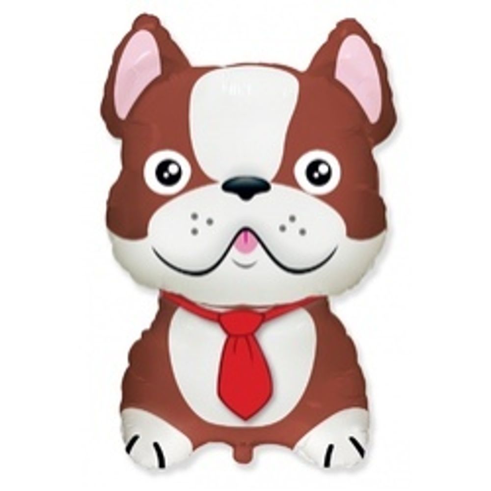 Шар (28"/71 см) Фигура, Бульдог, Коричневый