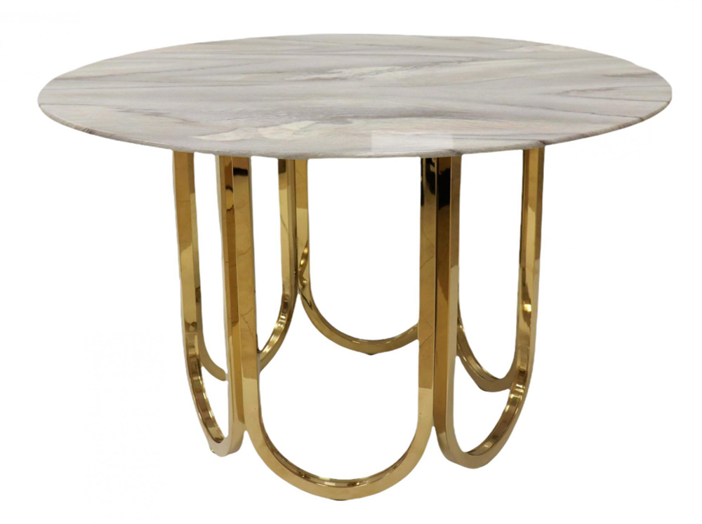 Стол обеденный Ist Casa Лори, 122х122х76 см, перламутровый мрамор