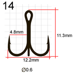 Крючки Saikyo тройн.7001G № 14 (25шт)