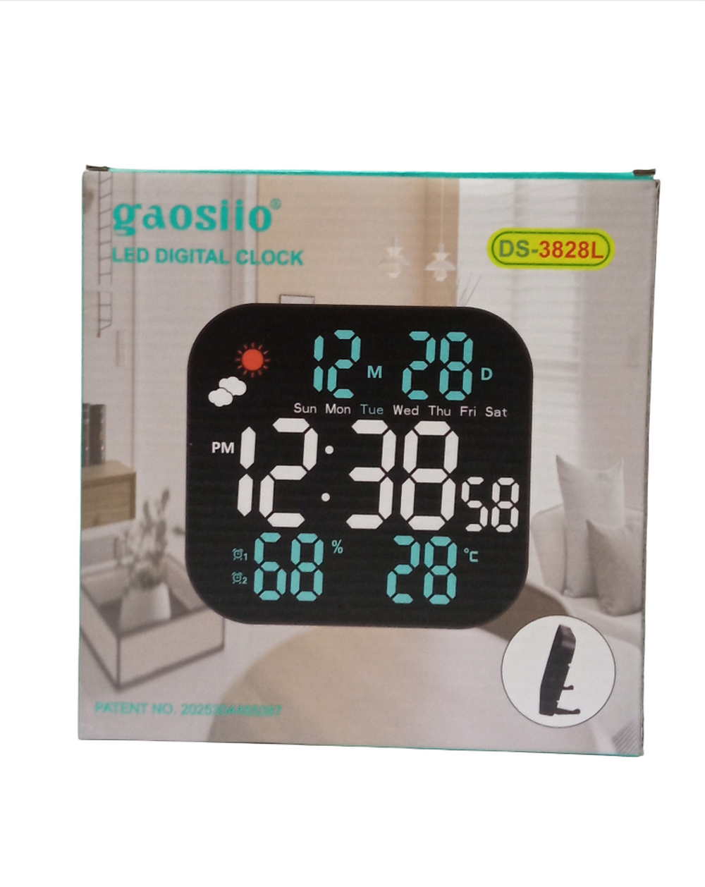 Часы-будильник настенные Gaosiio DS-3828L White&Blue