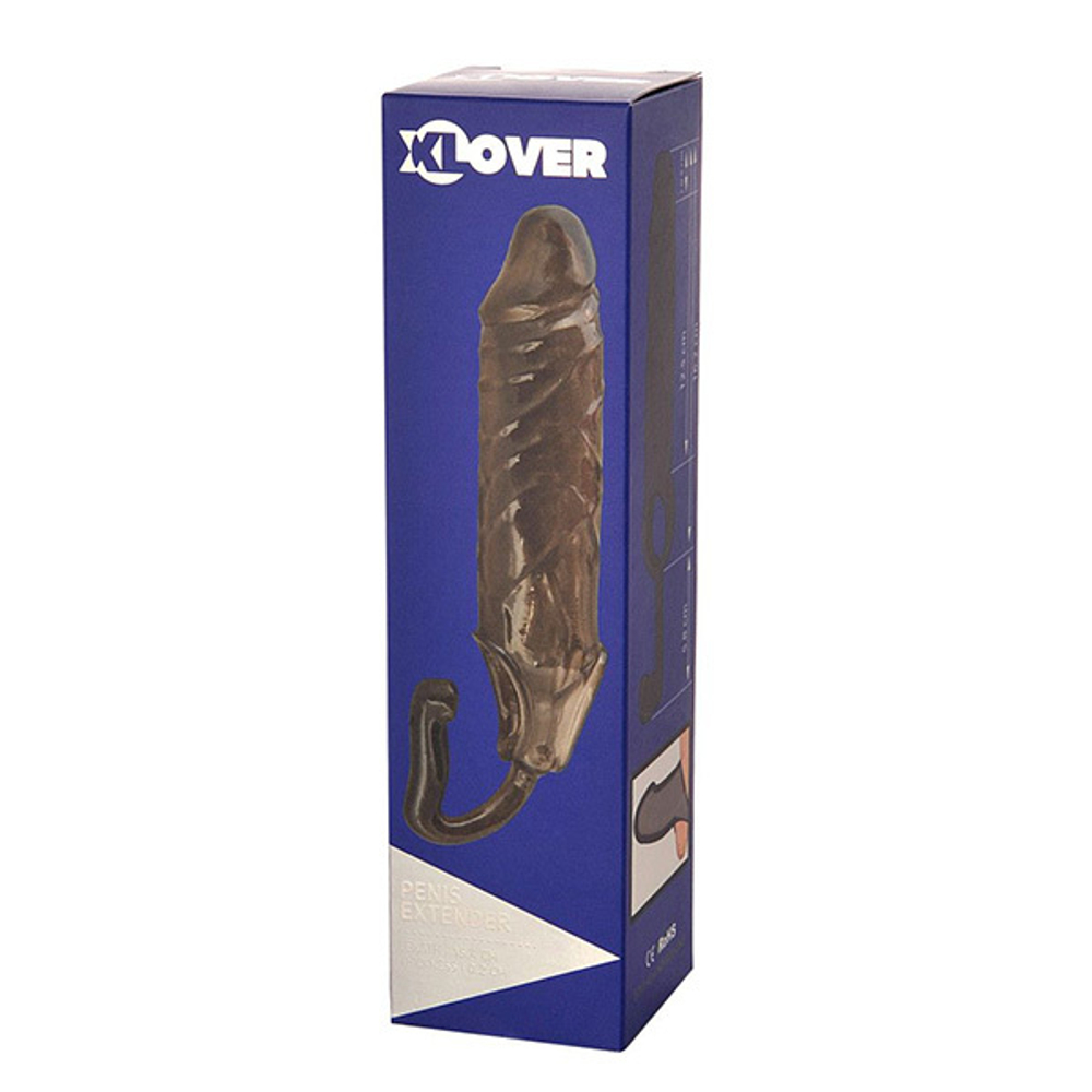 Дымчатая закрытая насадка с подхватом и анальным стимулятором ToyFa XLover 748027