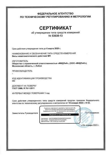 Весы МП 1000 ВЕДА Ф-1