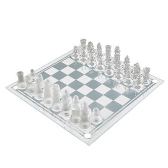 Шахматы настольные, стеклянная доска 24 × 24 см, прозрачная 522818
