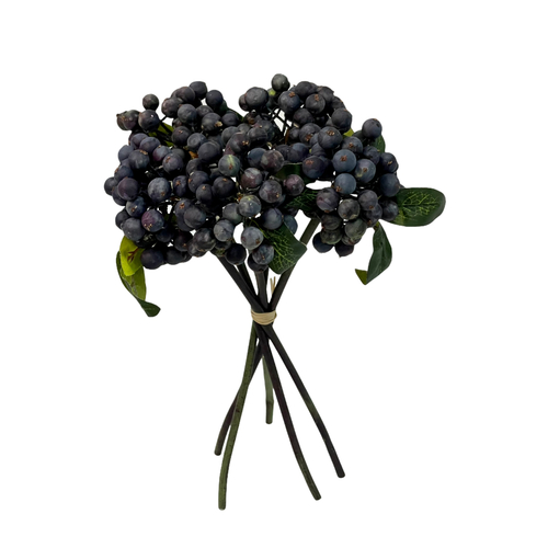 Ягоды синие, 5 веток, 30 см
