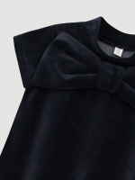 Велюровое платье Mjölk Navy, с бантом