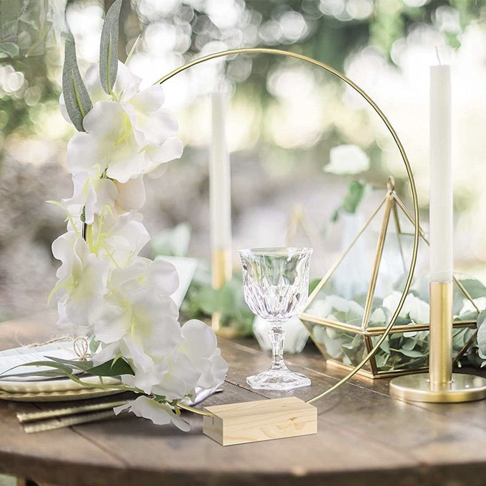 Кольцо металлическое для макраме 35 см, цвет золотистый, неразъемное / кольцо металлическое основа для рукоделия / основа для ловца снов