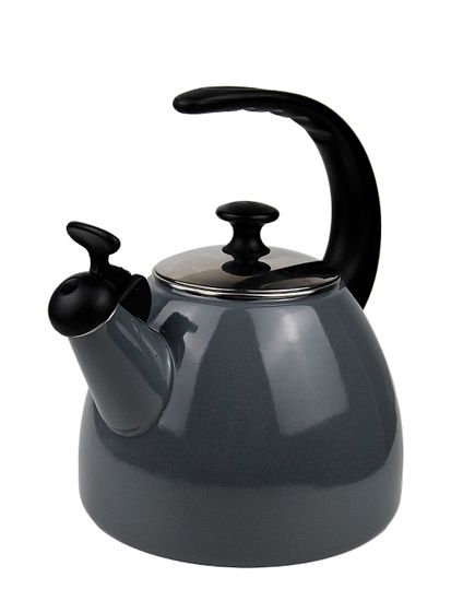 Чайник 2,5 л. эмалированный со свистком Kamille KM 1040C с черной бакелитовой ручкой