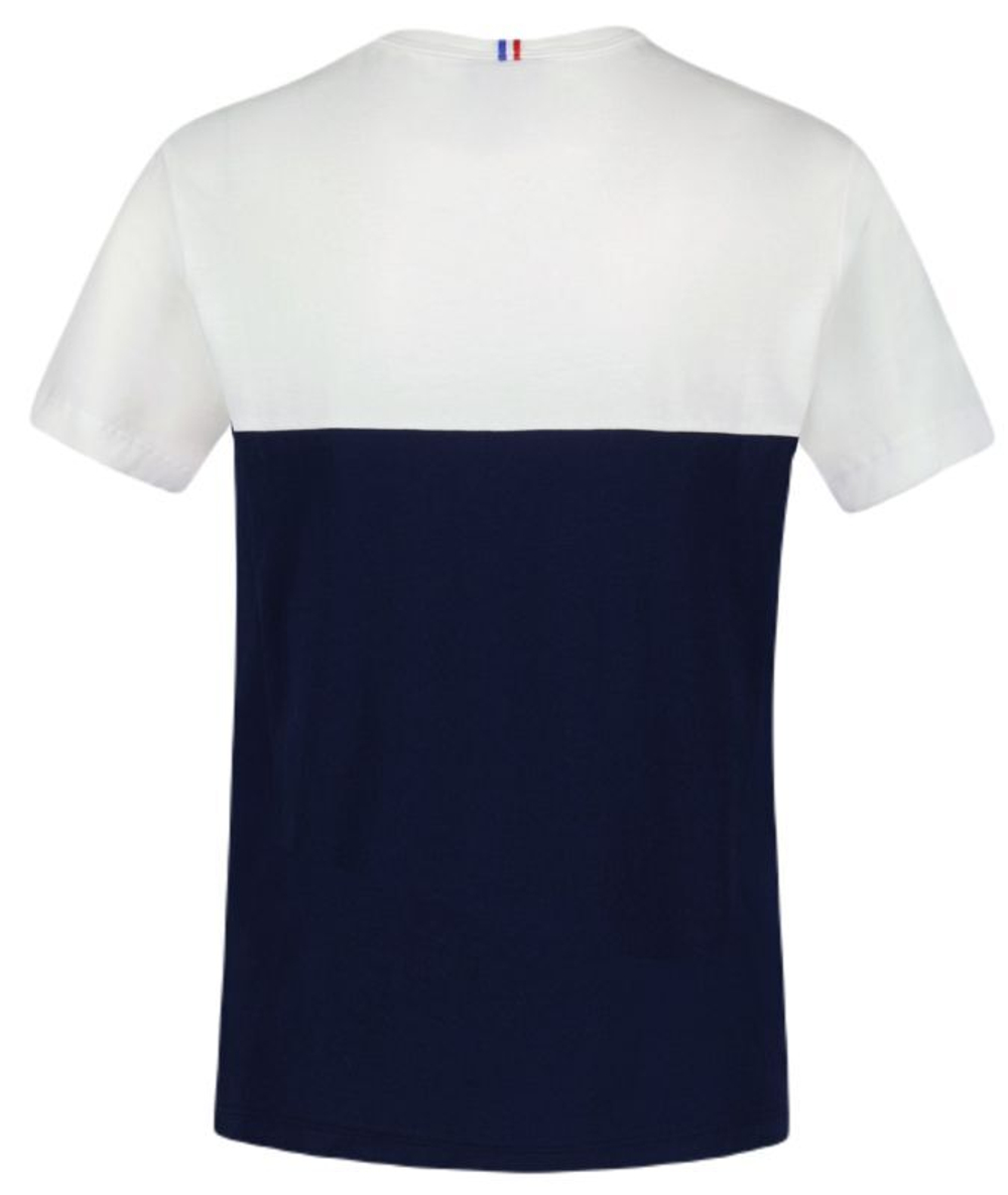 Футболка для мальчика теннисная Le Coq Sportif TRI Tee Short Sleeve N°2 SS23 - bleu nuit/new optical white