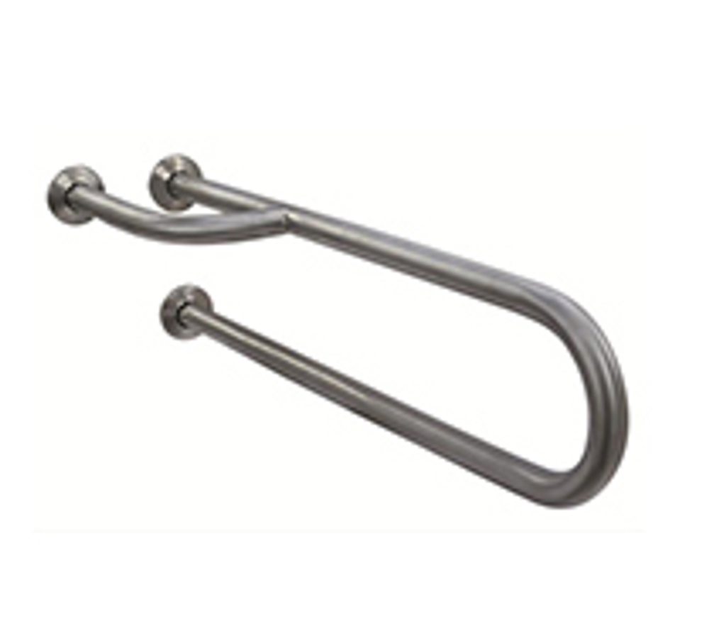 Поручень полукруглый 3 точки опоры левый нерж. сталь NOFER 15047.S матовый