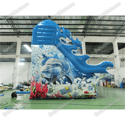 Надувная водная горка для бассейна «Сальто дельфина» 8*6*7 м