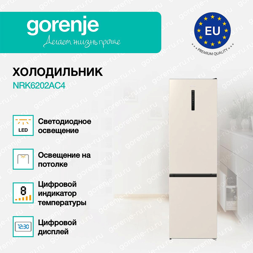 Отдельностоящий холодильник Gorenje NRK6202AC4