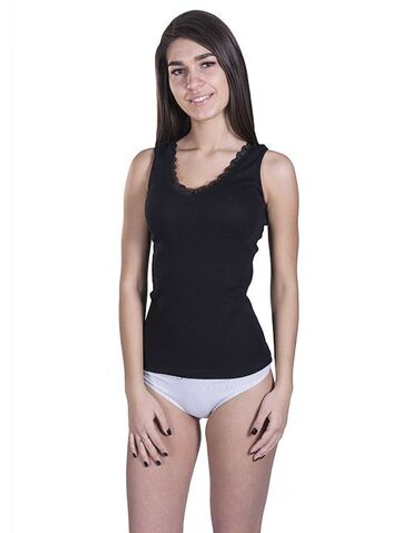 Женская майка на широких бретелях (Размер: M) (Цвет: кофейный)