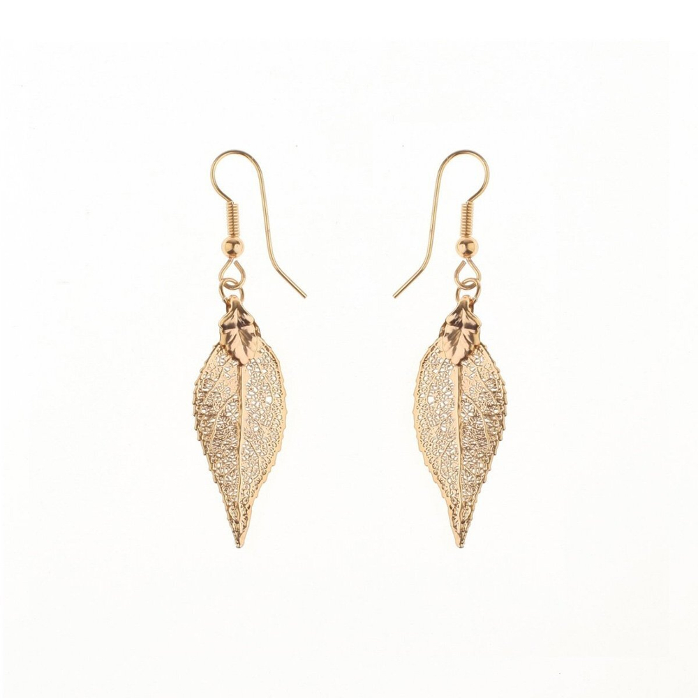 Серьги листья Ester Bijoux Вишня LF31C-RG BR