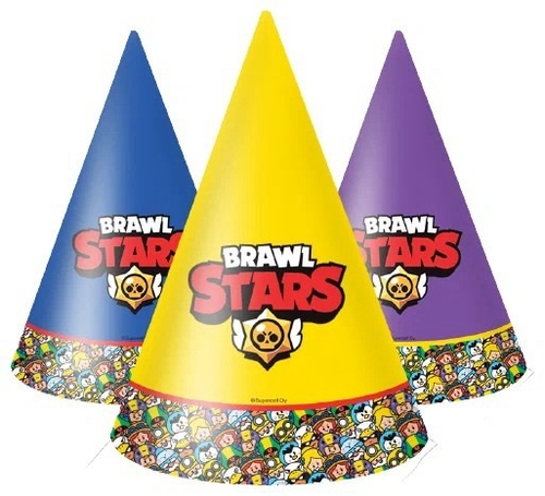 Колпаки 6шт ассорти Brawl Stars