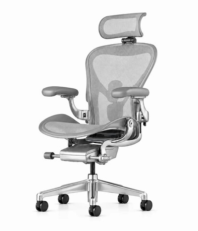 Кресло Herman Miller Aeron Mineral Polished Aluminium, размер A