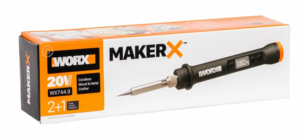 Аккумуляторный выжигатель-паяльник WORX 20В, без АКБ и ЗУ WX744.9