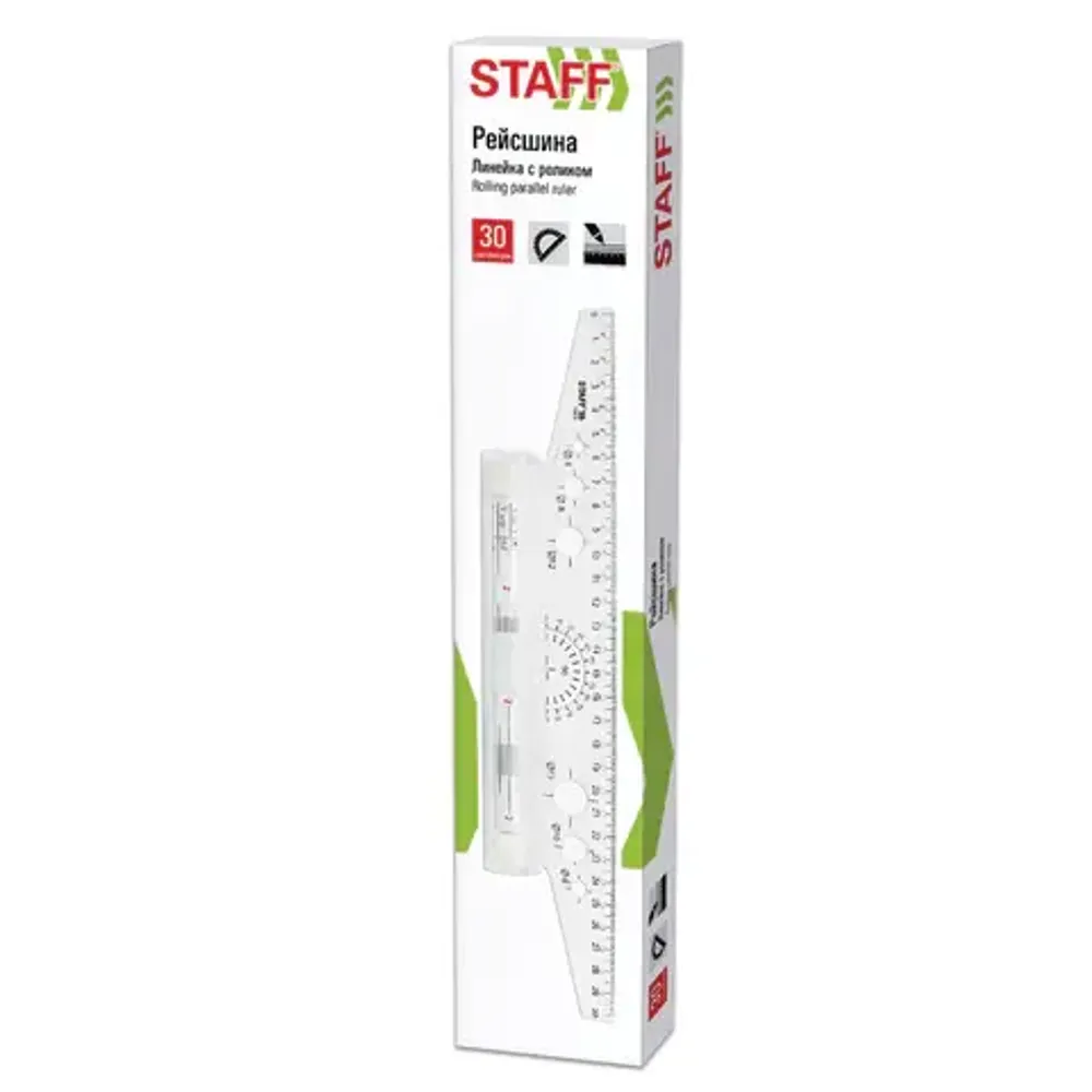 Рейсшина 30см, металлический ролик, Staff