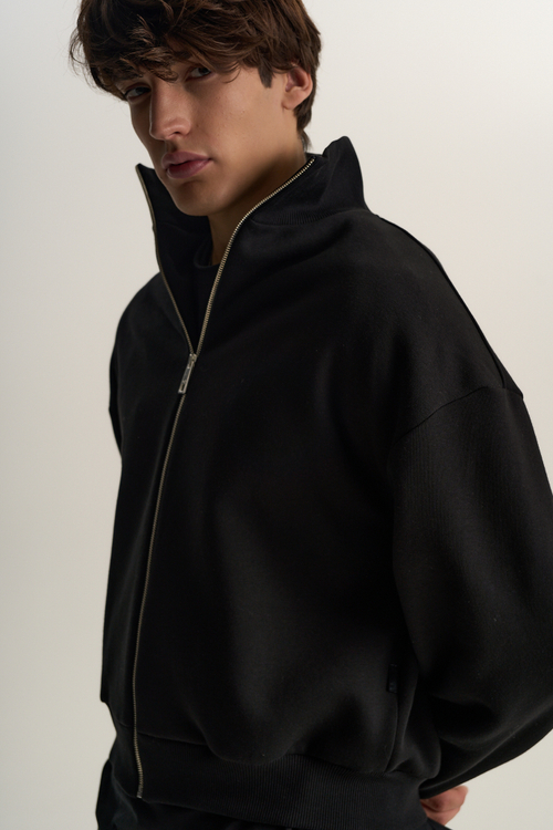 Худи на молнии унисекс футер с начесом, кофе