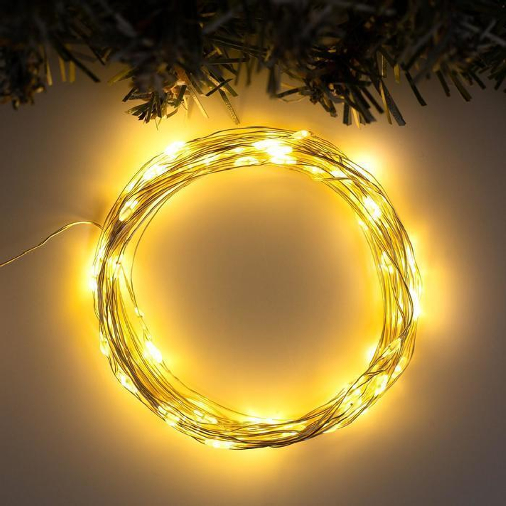 Гирлянда Роса на серебряном проводе