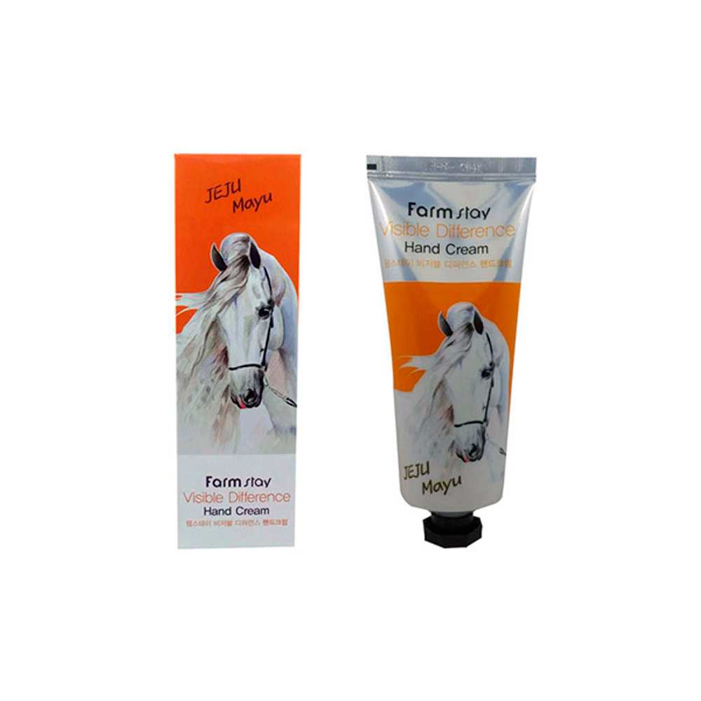 Крем для рук с лошадиным маслом FarmStay Visible Difference Hand Cream Horse Oil 100мл