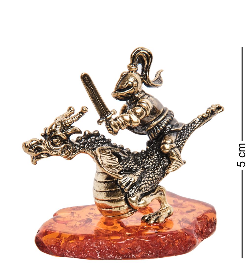 Народные промыслы AM-1272 Фигурка «Рыцарь Ланселот» (латунь, янтарь)