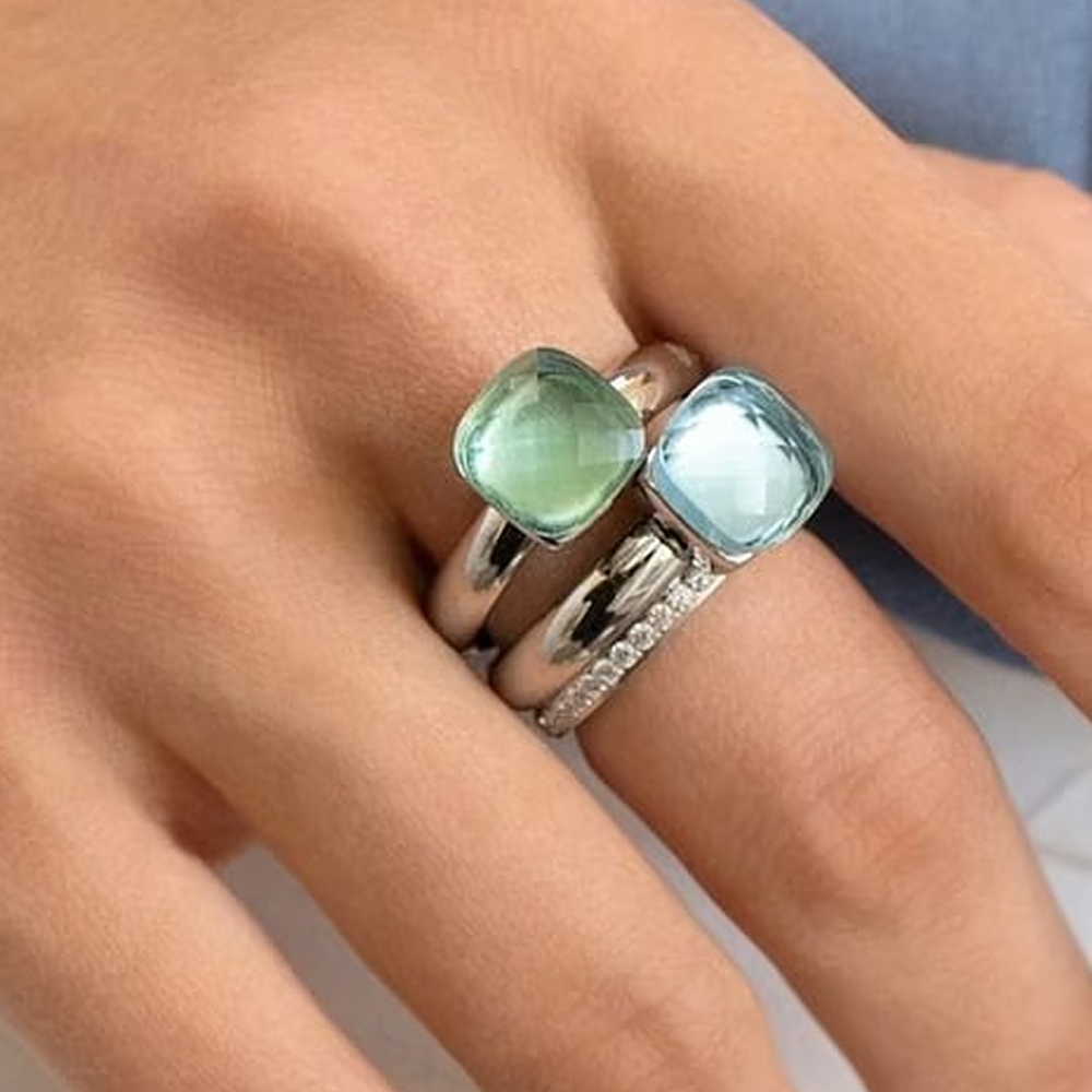 Кольцо Qudo FIRENZE 18.5 (S) Aquamarine 107000/40-6002 18.5 размер 18,5