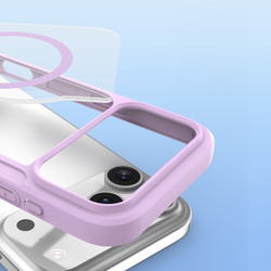 Чехол книжка фиолетового цвета (Purple Pink) с MagSafe от Dux Ducis для смартфона iPhone 17 Pro Max, серия Skin X Pro Series