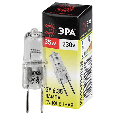 Лампочка галогенная ЭРА GY6.35-JCD-35W-230V GY6.35 35Вт капсула теплый белый свет