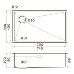 Кухонная мойка Omoikiri Taki 74-U/IF-L-LG Side