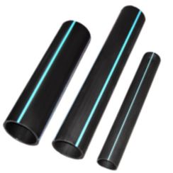 Труба ПНД ПЭ100 90х5.1 SDR 17,6 питьевая, черная с синей полосой (100)