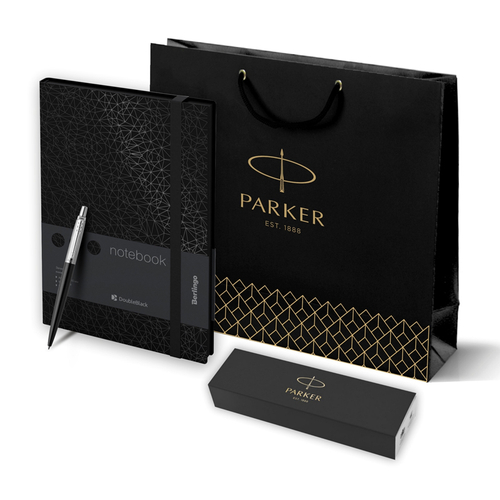 Подарочный набор: Шариковая ручка Parker Jotter + ежедневник, черный